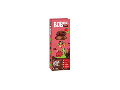 BOB SNAIL FRUIL ROLL, chocolate covered apple-strawberry, 30gr