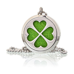 AROMATHERAPY JEWELLERY NECKLACE - FOUR LEAF CLOVER 30mm
