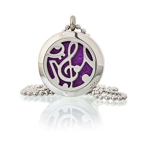 AROMATHERAPY JEWELLERY NECKLACE - MUSIC NOTES 25mm