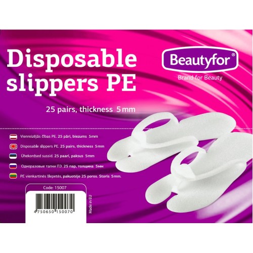BF DISPOSABLE SLIPPERS PE, 25 pairs