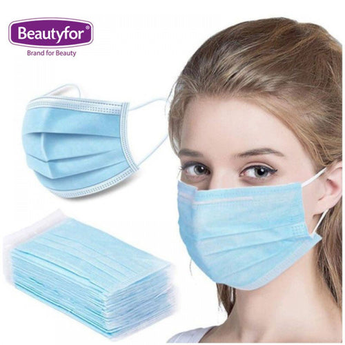 3-PLY DISPOSABLE FACE MASKS, 50P.